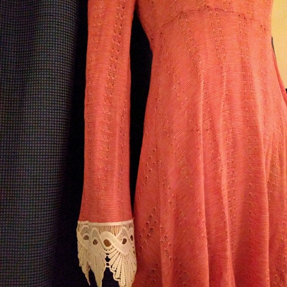 💣5/$35 LACE CROCHET BELL SLEEVE☆BOHO KNIT DRESS - Picture 8 of 8